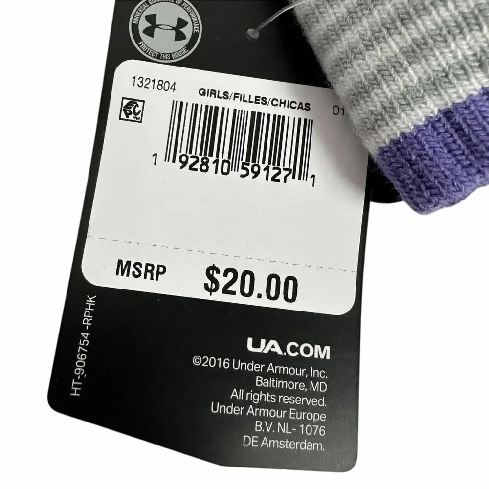 Under Armour Girls Ear Muff Purple Gray